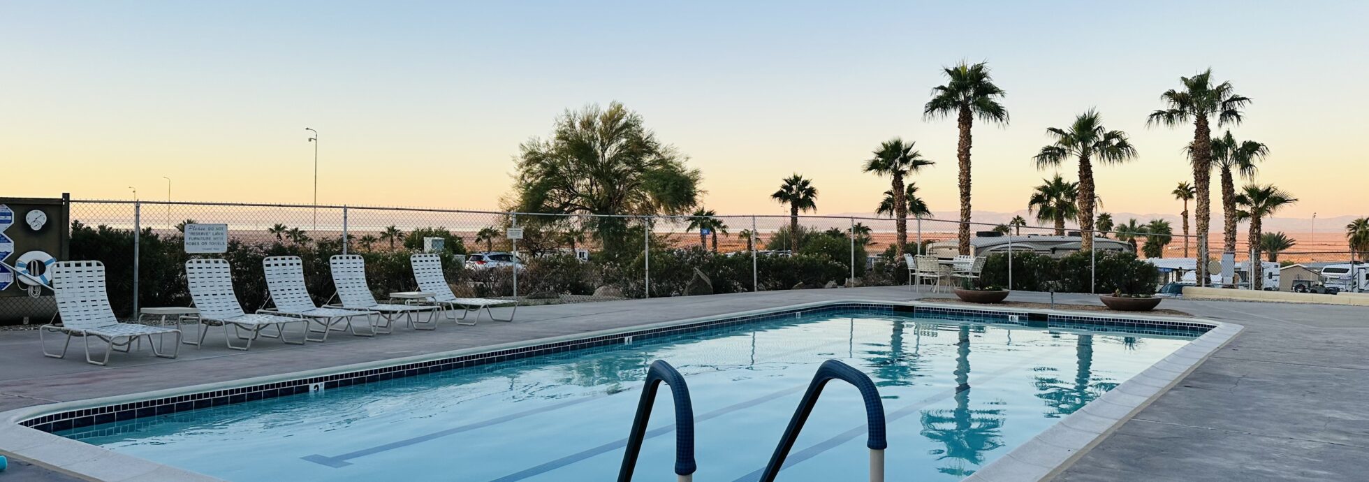 Swimming Pool at an RV park in Southern California.